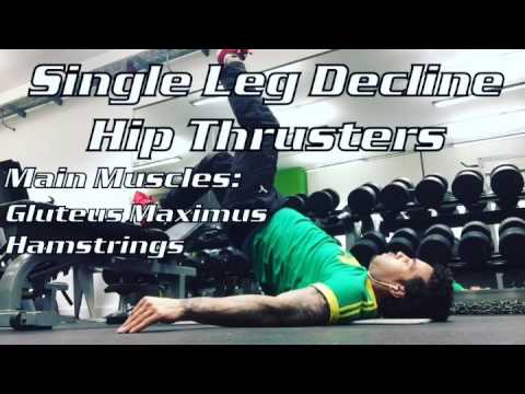 Decline Single Leg Hip Thrusters